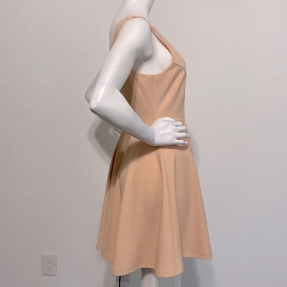 Lulus "NEW" Blush Pink V-Neck Sleeveless Darling Delight Skater Dress Size M - Picture 7 of 10